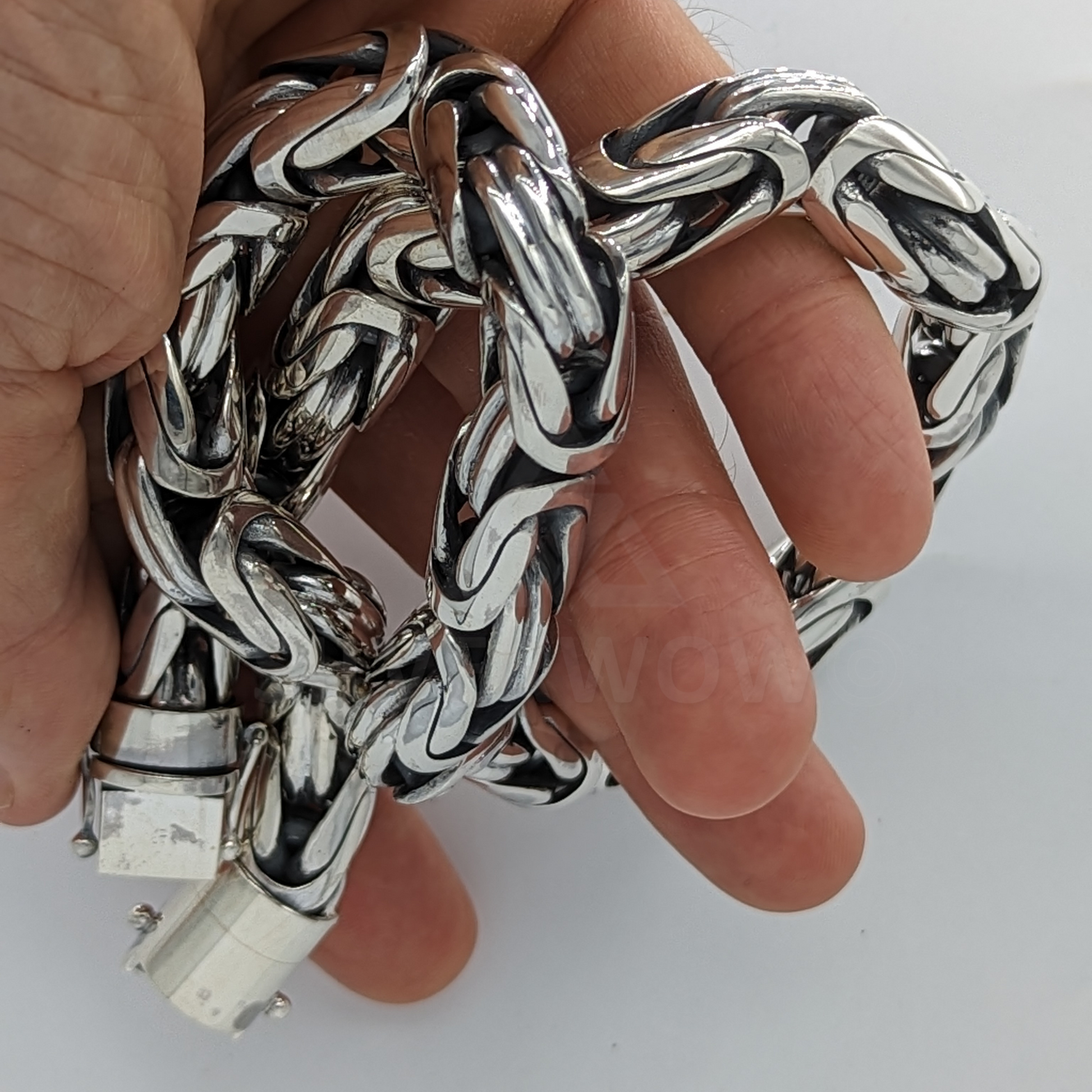 big 10mm Bali silver necklace for men – heavyweight 925 silver with secure clasp
