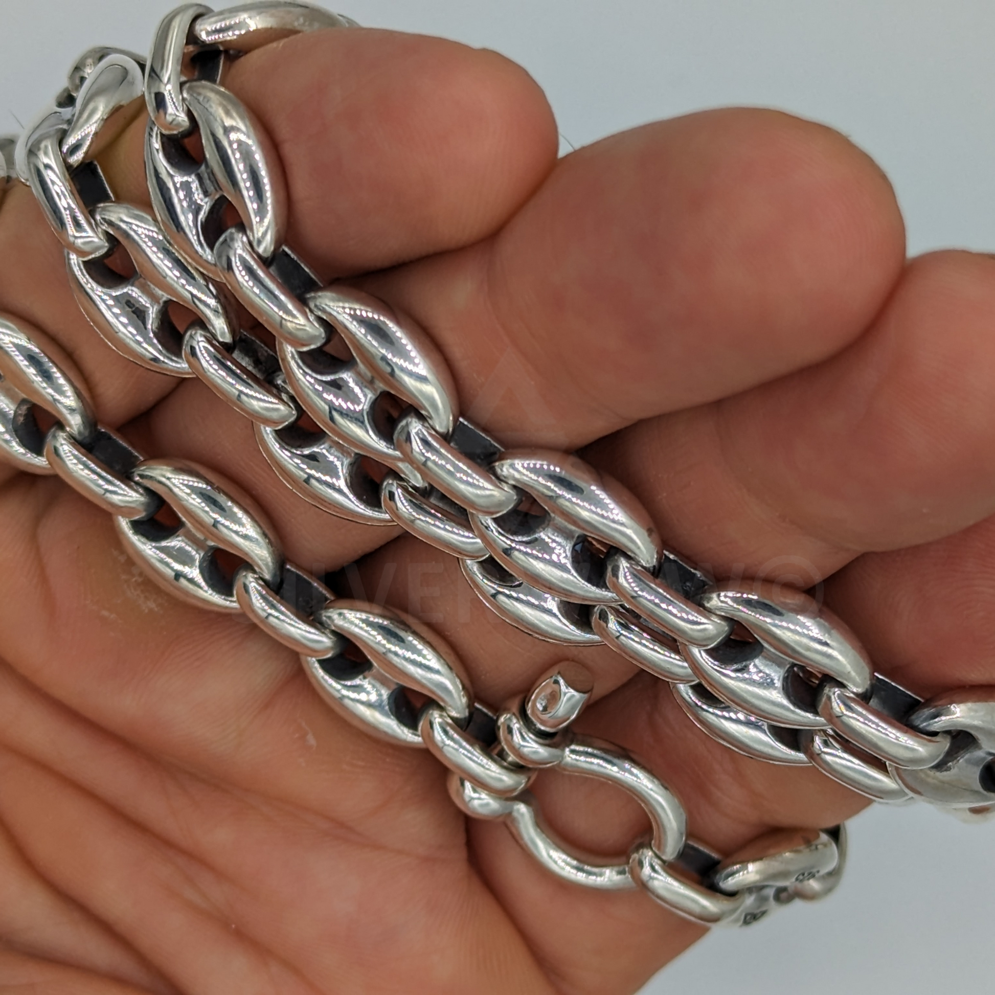 PL23 - 15mm Puffed Mariner, Anchor, Necklace - SilverWow™