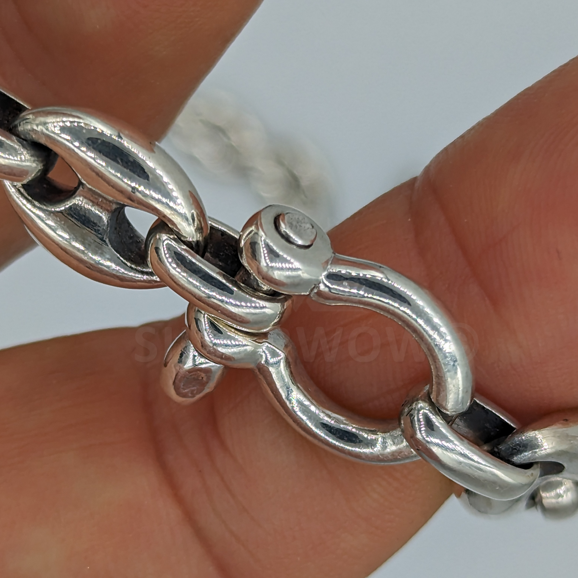 PL23 - 15mm Puffed Mariner, Anchor, Necklace - SilverWow™
