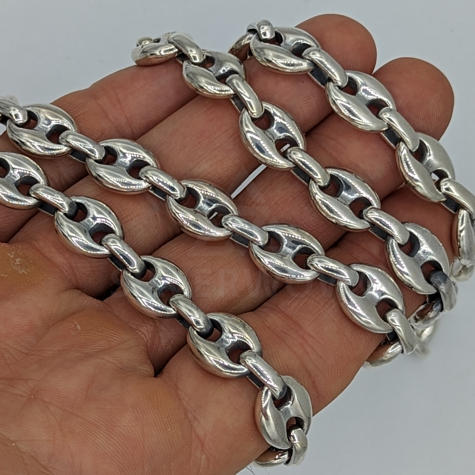PL23 - 15mm Puffed Mariner, Anchor, Necklace - SilverWow™