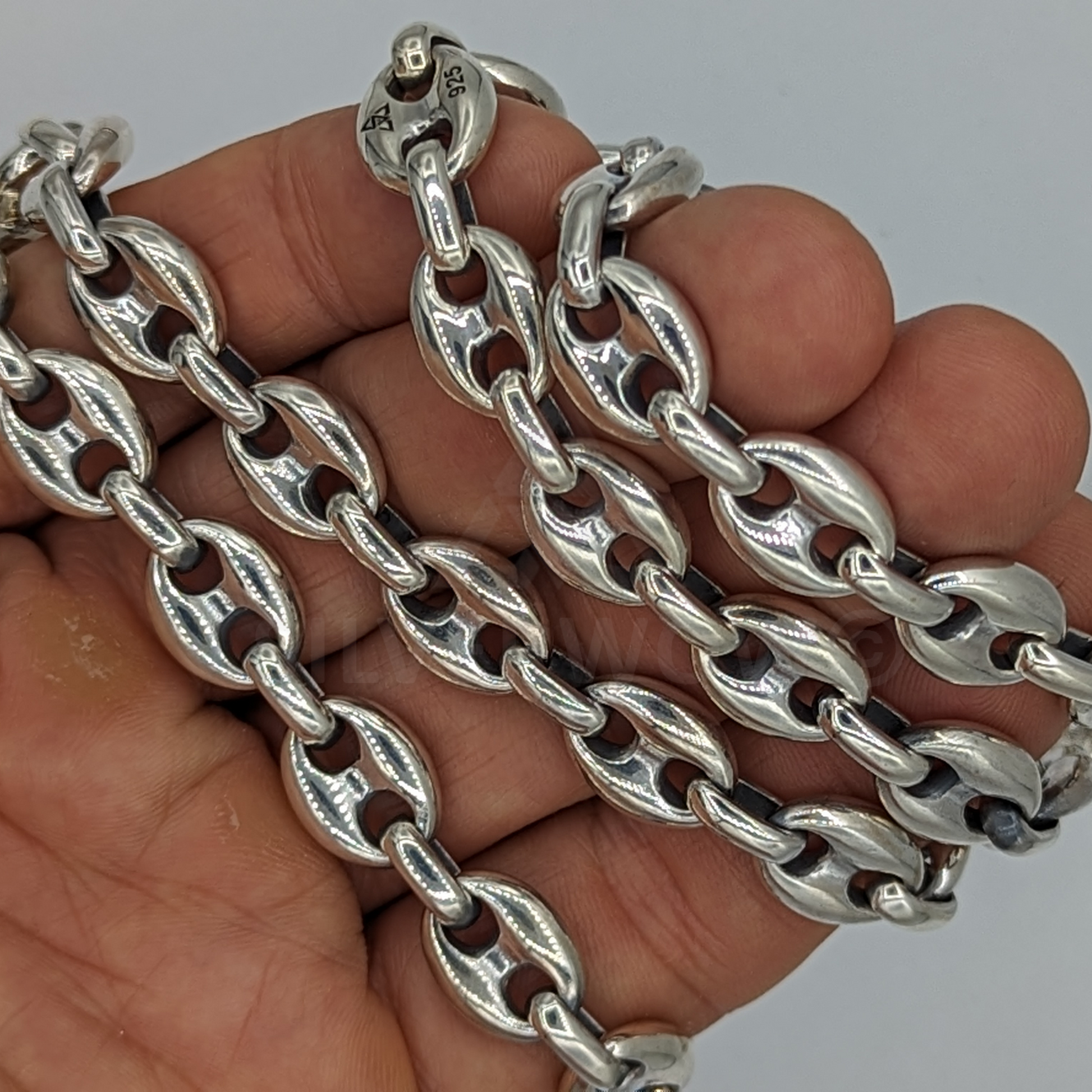 PL23 - 15mm Puffed Mariner, Anchor, Necklace - SilverWow™