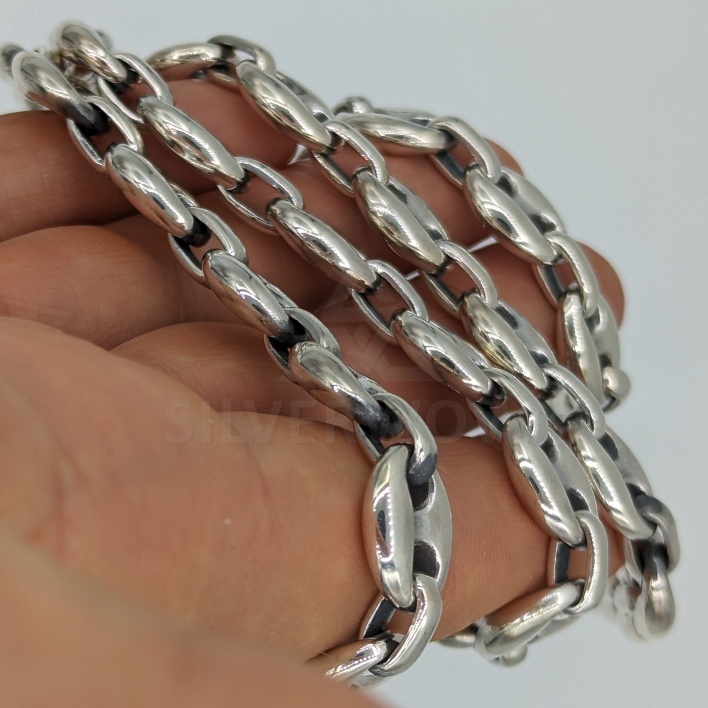 PL23 - 15mm Puffed Mariner, Anchor, Necklace - SilverWow™