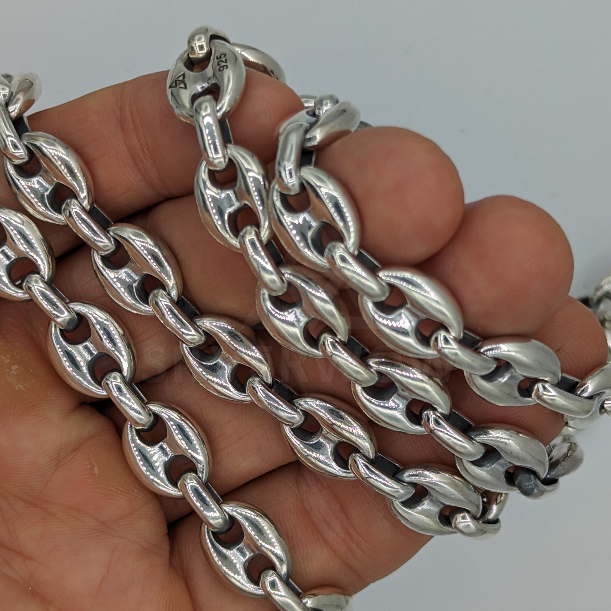 PL23 - 15mm Puffed Mariner, Anchor, Necklace - SilverWow™