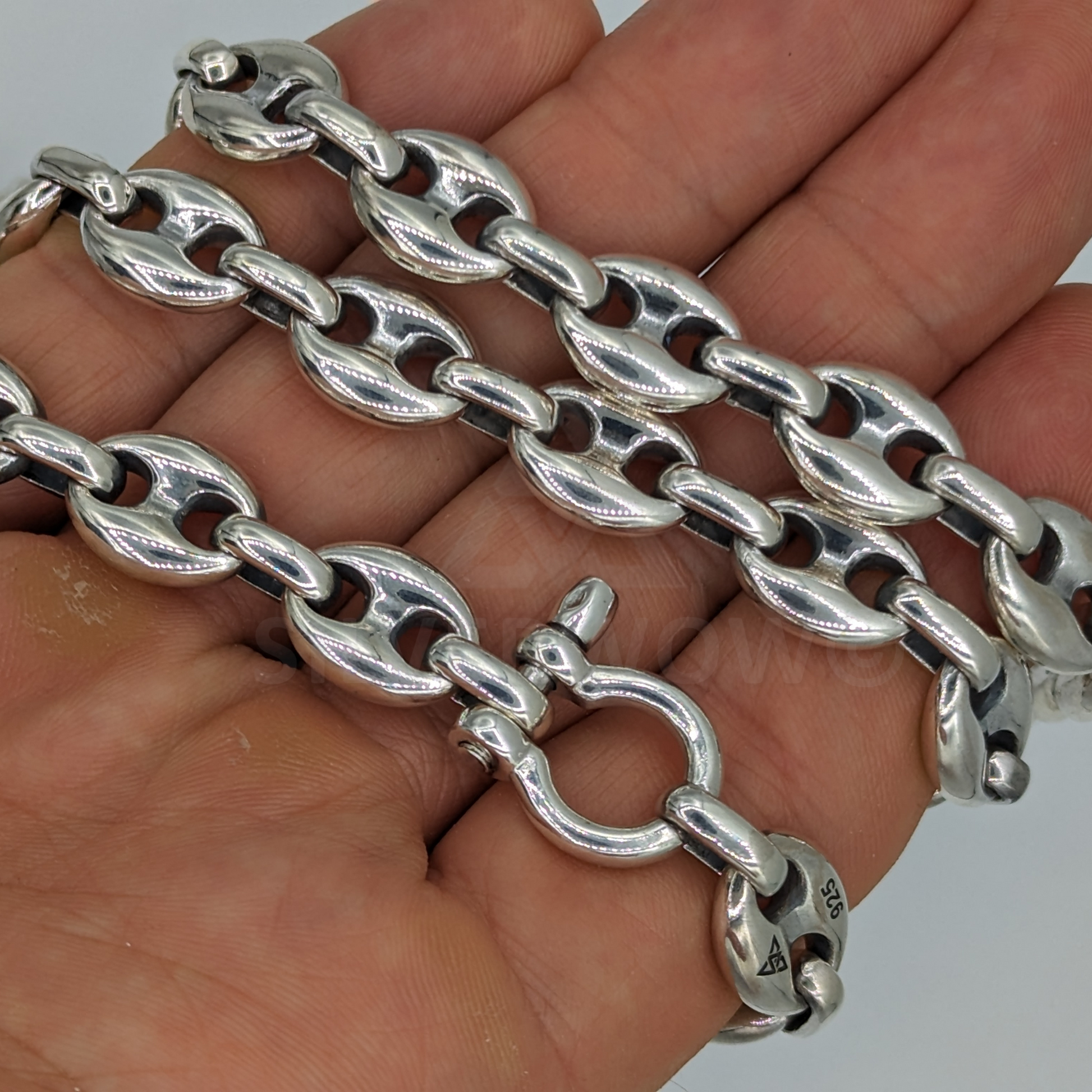 PL23 - 15mm Puffed Mariner, Anchor, Necklace - SilverWow™