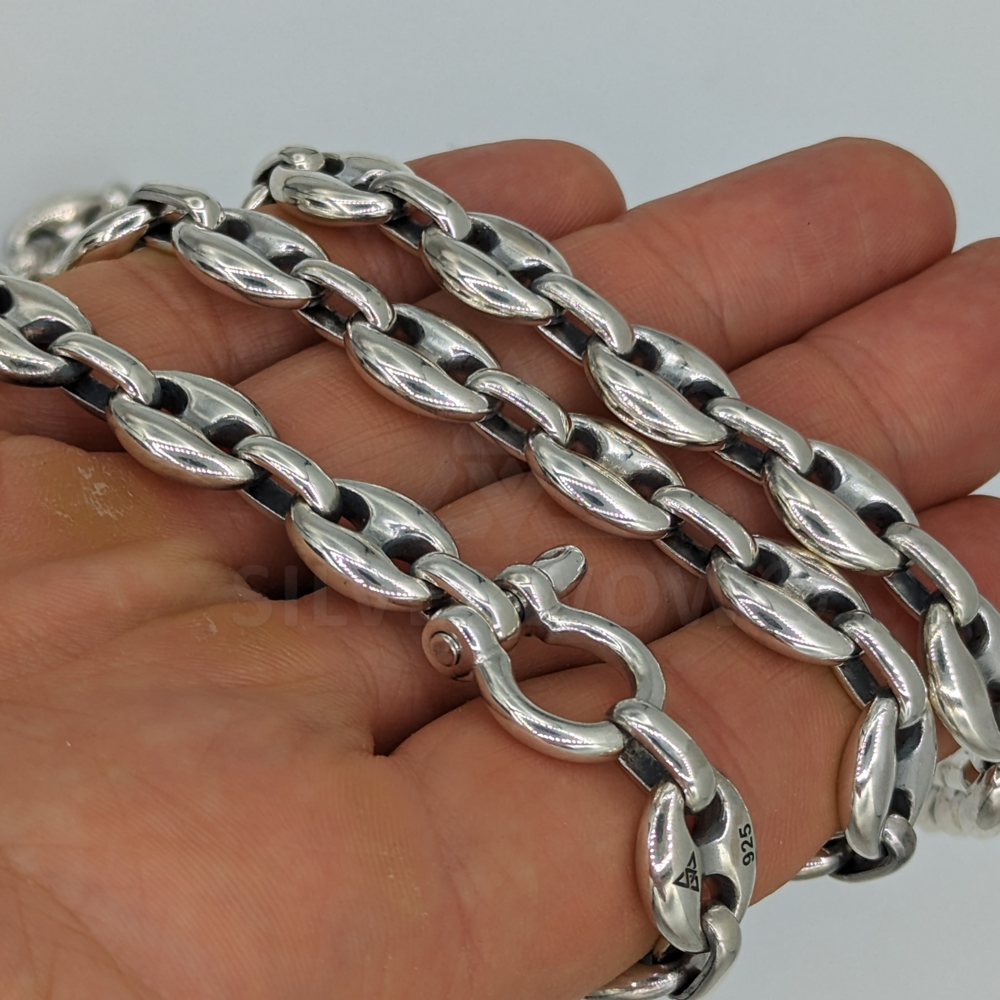 PL23 - 15mm Puffed Mariner, Anchor, Necklace - SilverWow™