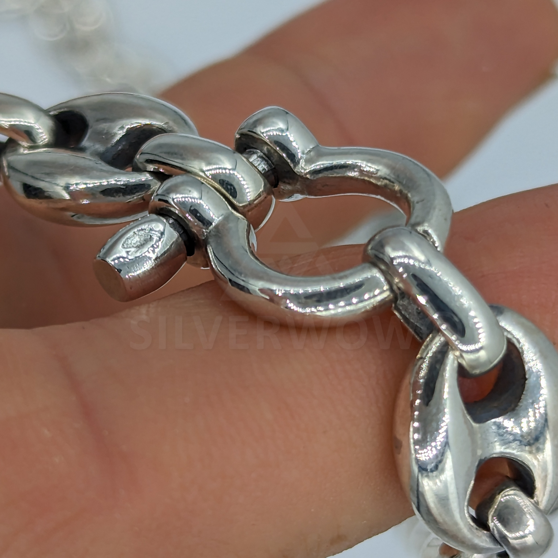 PL23 - 15mm Puffed Mariner, Anchor, Necklace - SilverWow™