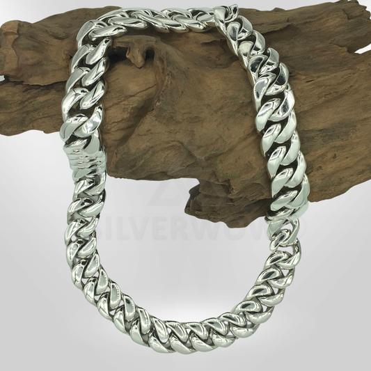 PL23 25mm Endless Loop - Thick, Curb Link Necklace - SilverWow™