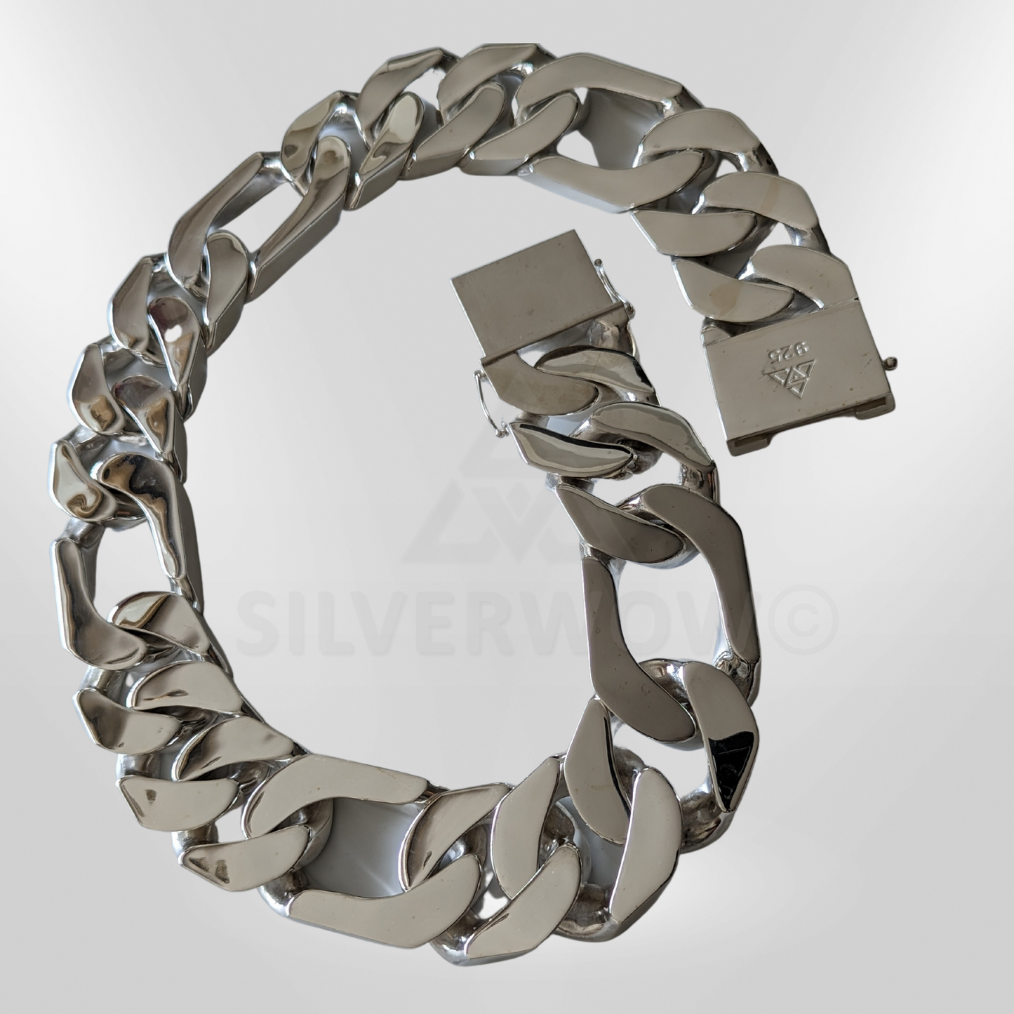 PL23 40mm Figaro Link Necklace - SilverWow™