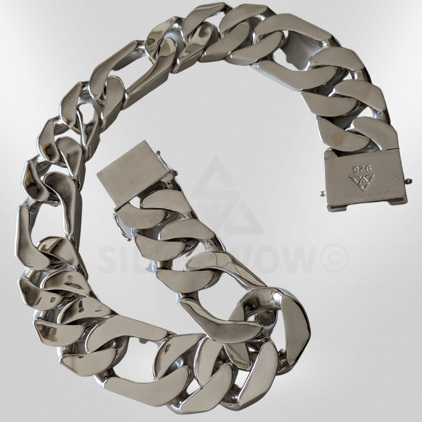 PL23 40mm Figaro Link Necklace - SilverWow™