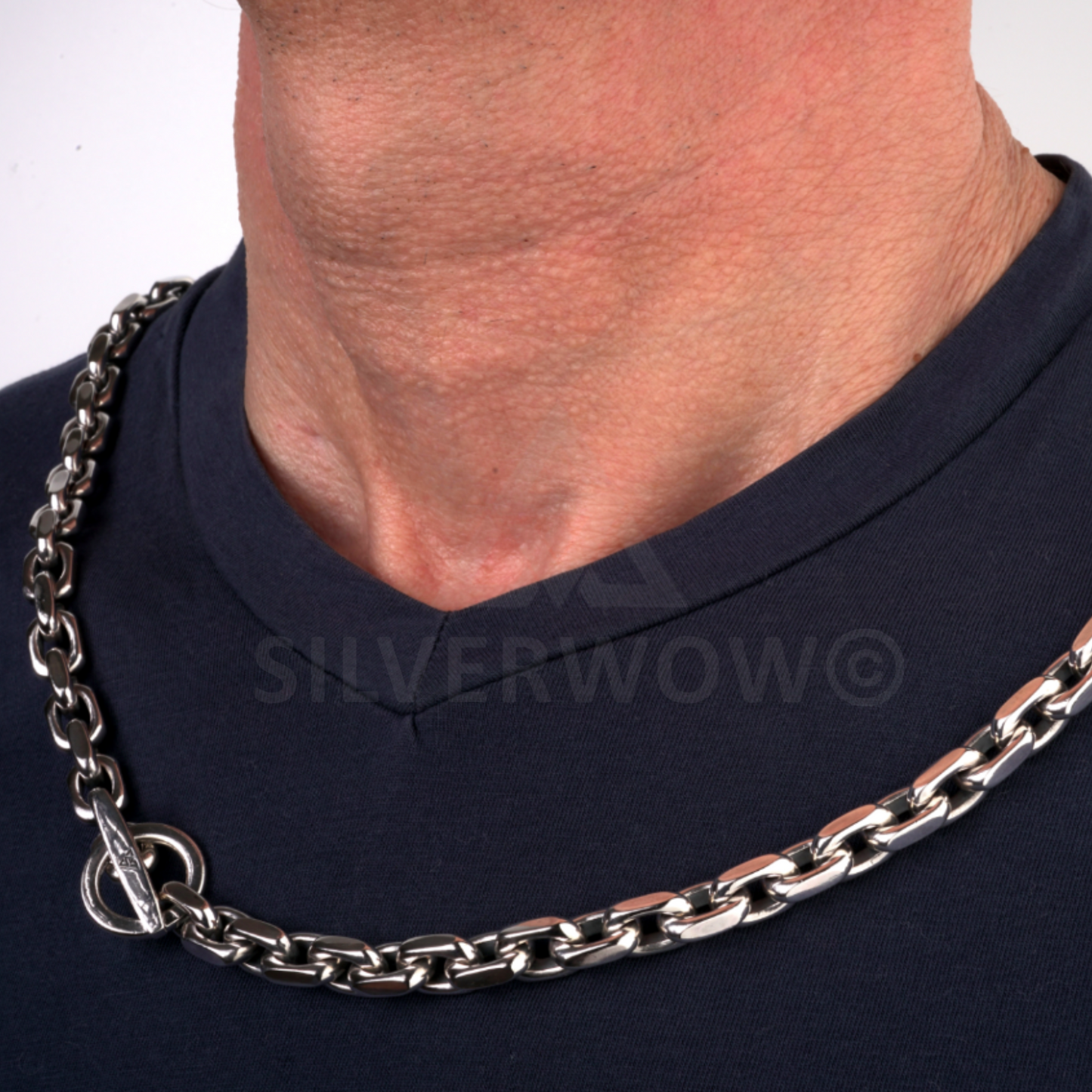 PL23 - 8mm - T, Bar Toggle Necklace - SilverWow™