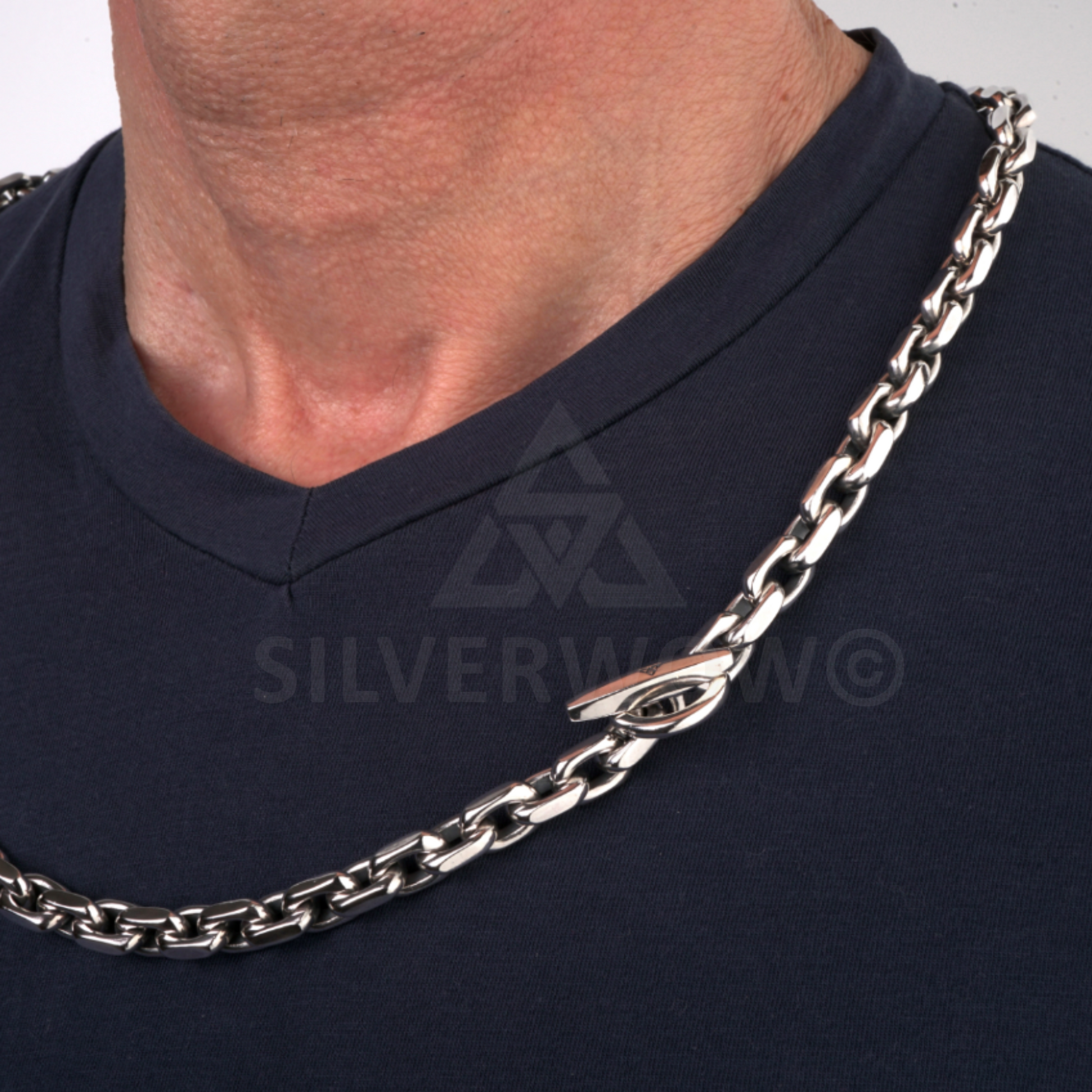 PL23 - 8mm - T, Bar Toggle Necklace - SilverWow™
