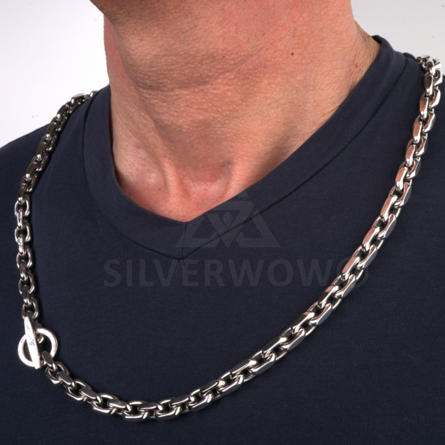 PL23 - 8mm - T, Bar Toggle Necklace - SilverWow™