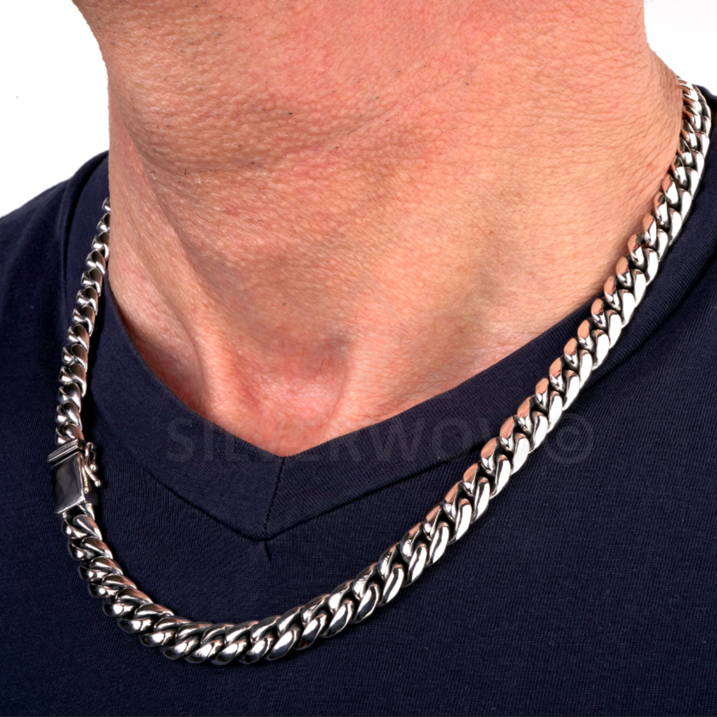 8mm Oval Miami Cuban Link Chain Necklace