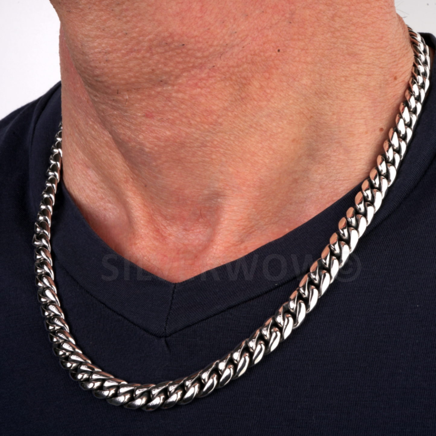 8mm Oval Miami Cuban Link Chain Necklace