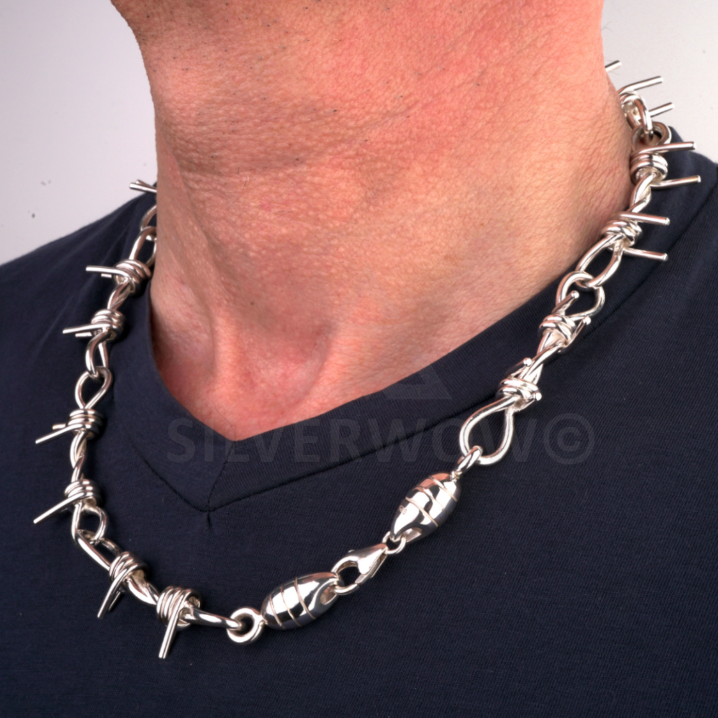 PL23 - Barbed Wire Necklace Chain ( new lock version )