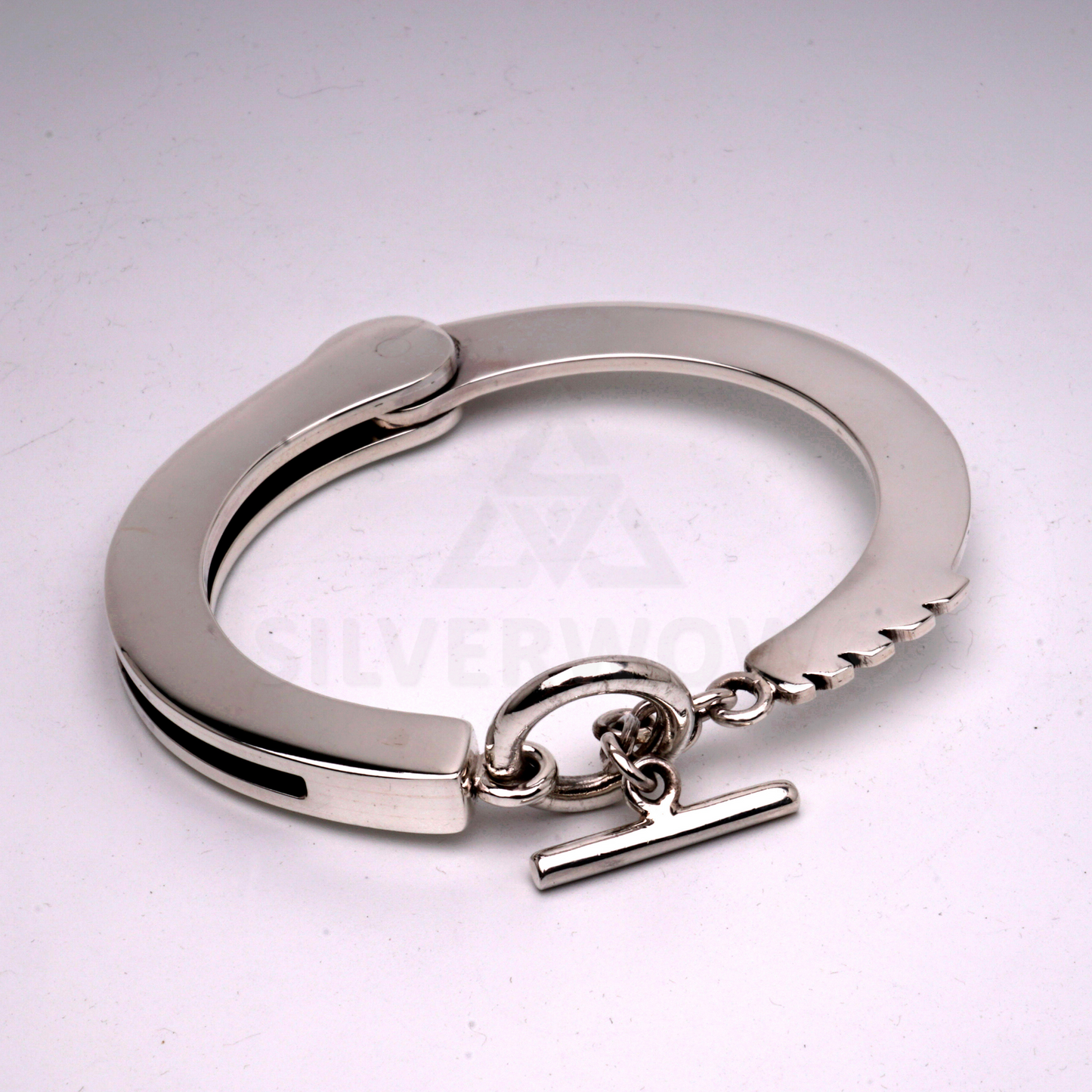 Handcuffs Bracelet - Real HandCuff Look - 925 Solid Sterling Silver.