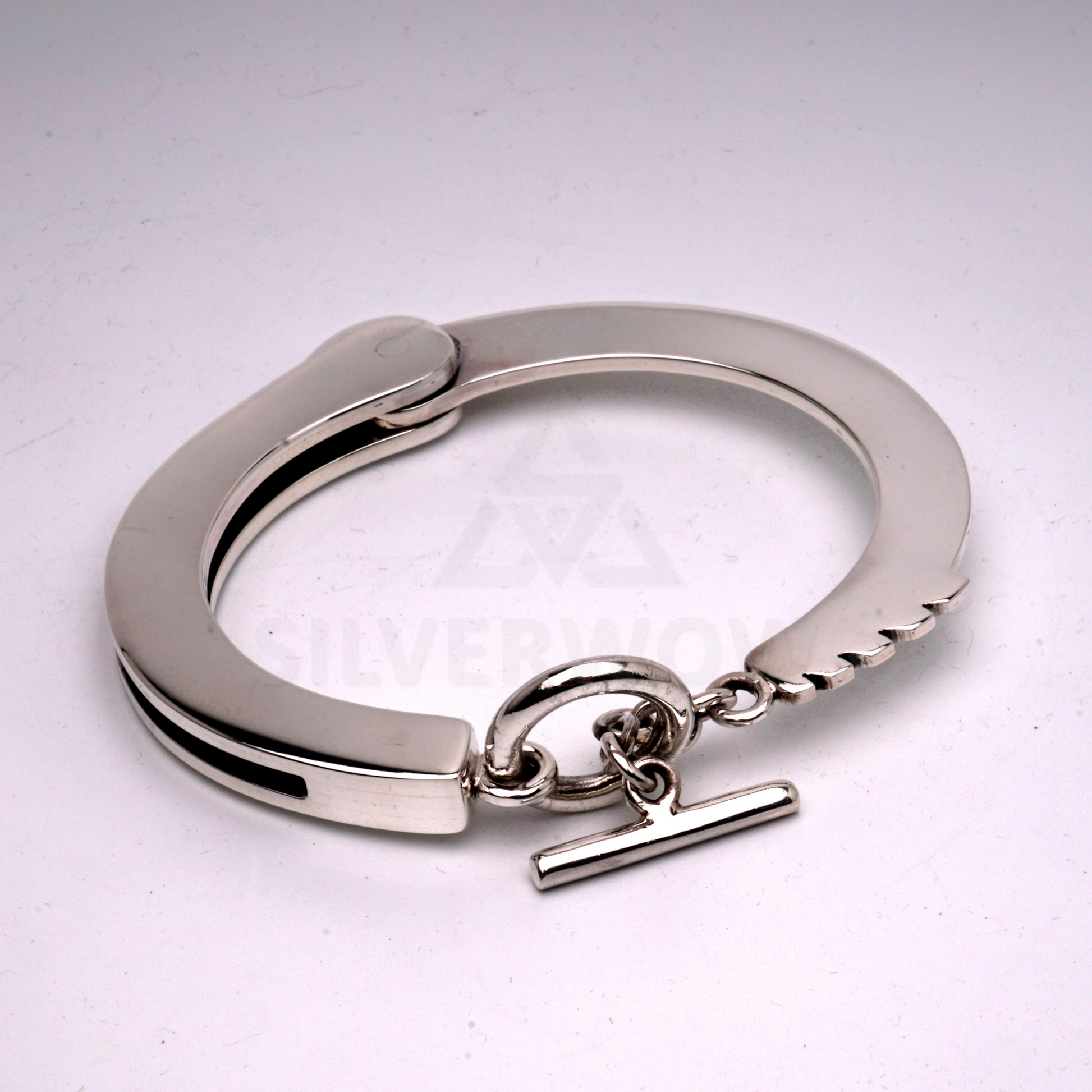 Handcuffs Bracelet - Real HandCuff Look - 925 Solid Sterling Silver. - SilverWow™
