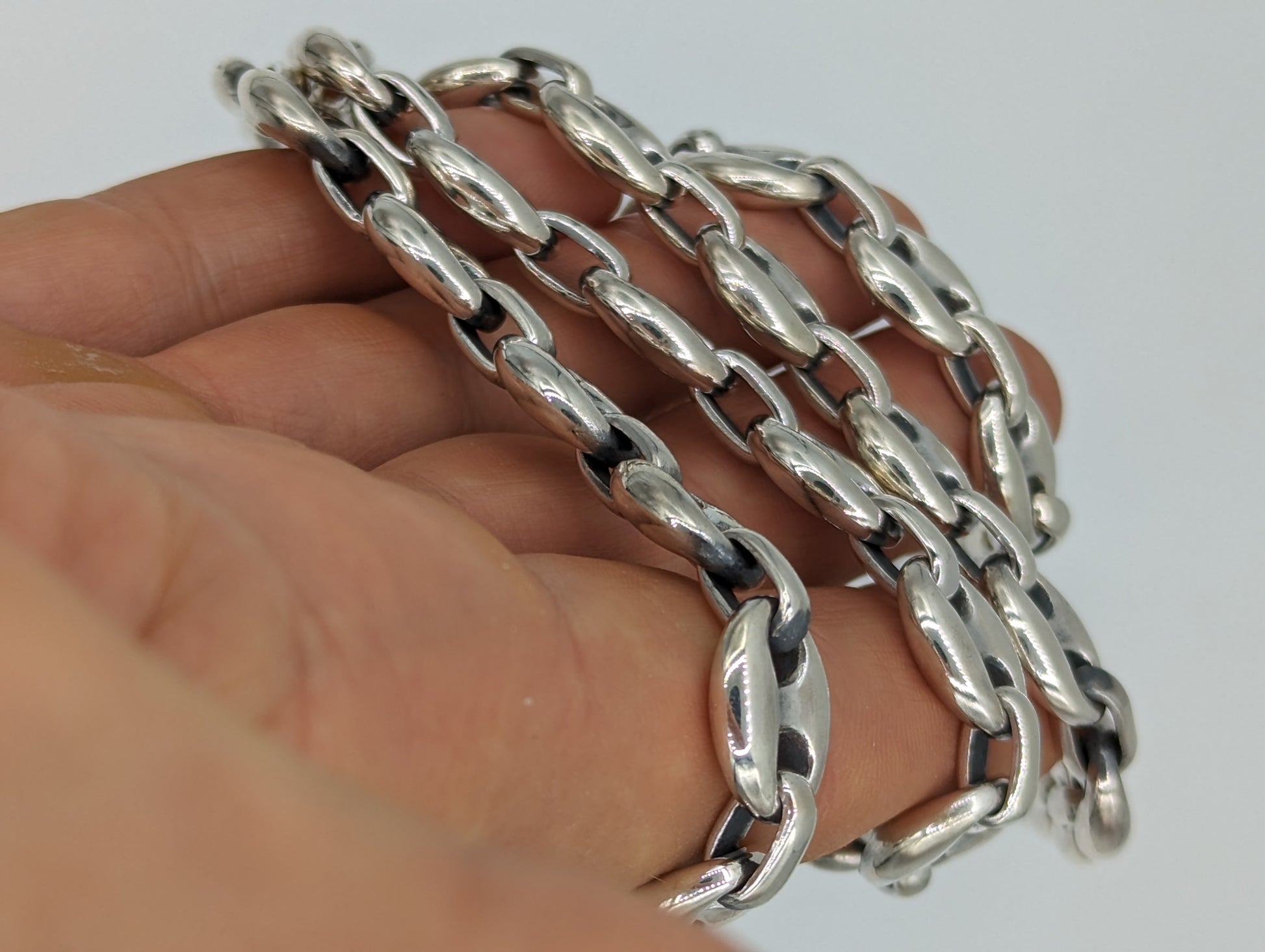 PL23 - 12mm Puffed Mariner Link Necklace - SilverWow™