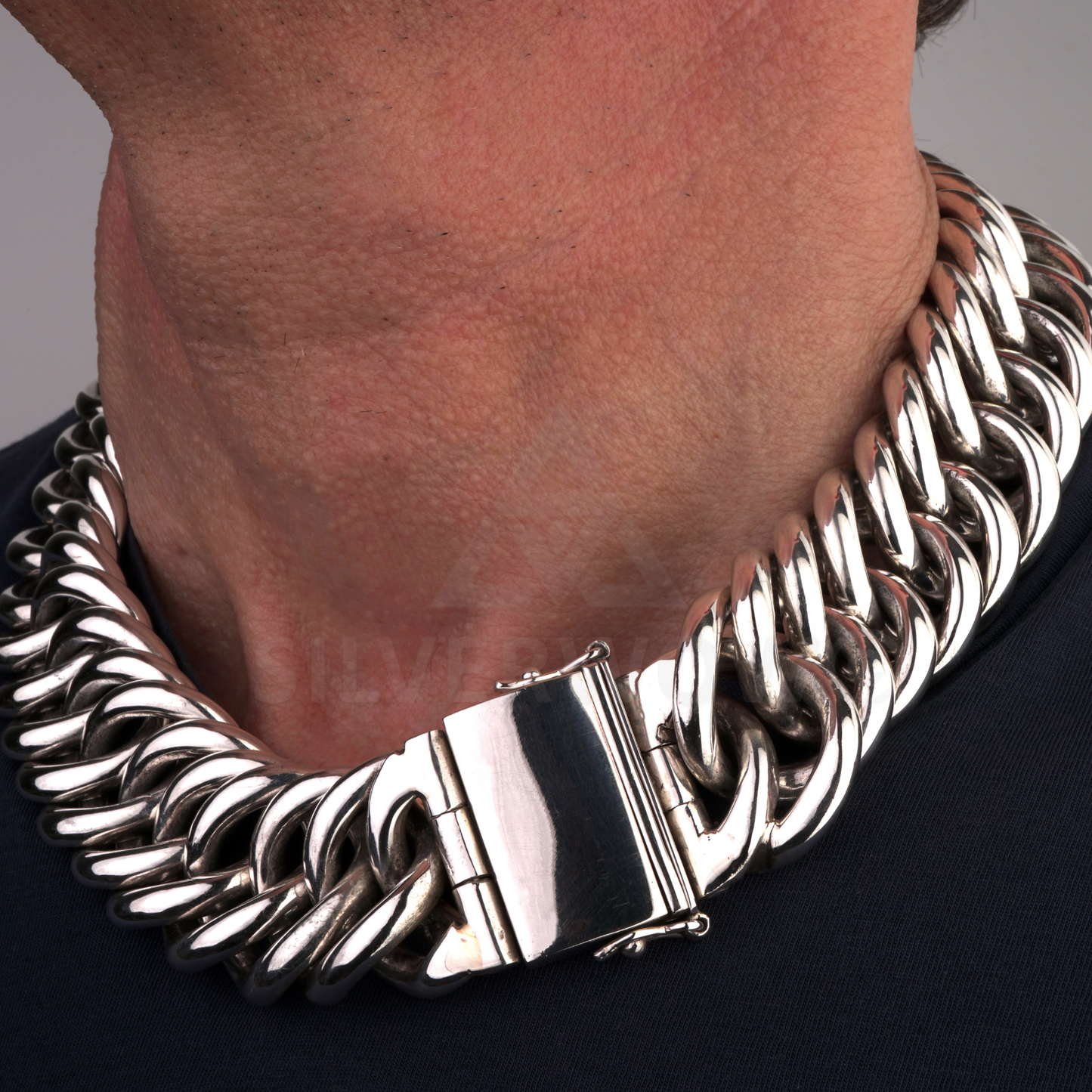 Hoop Link Necklace x 30mm Wide - SilverWow™