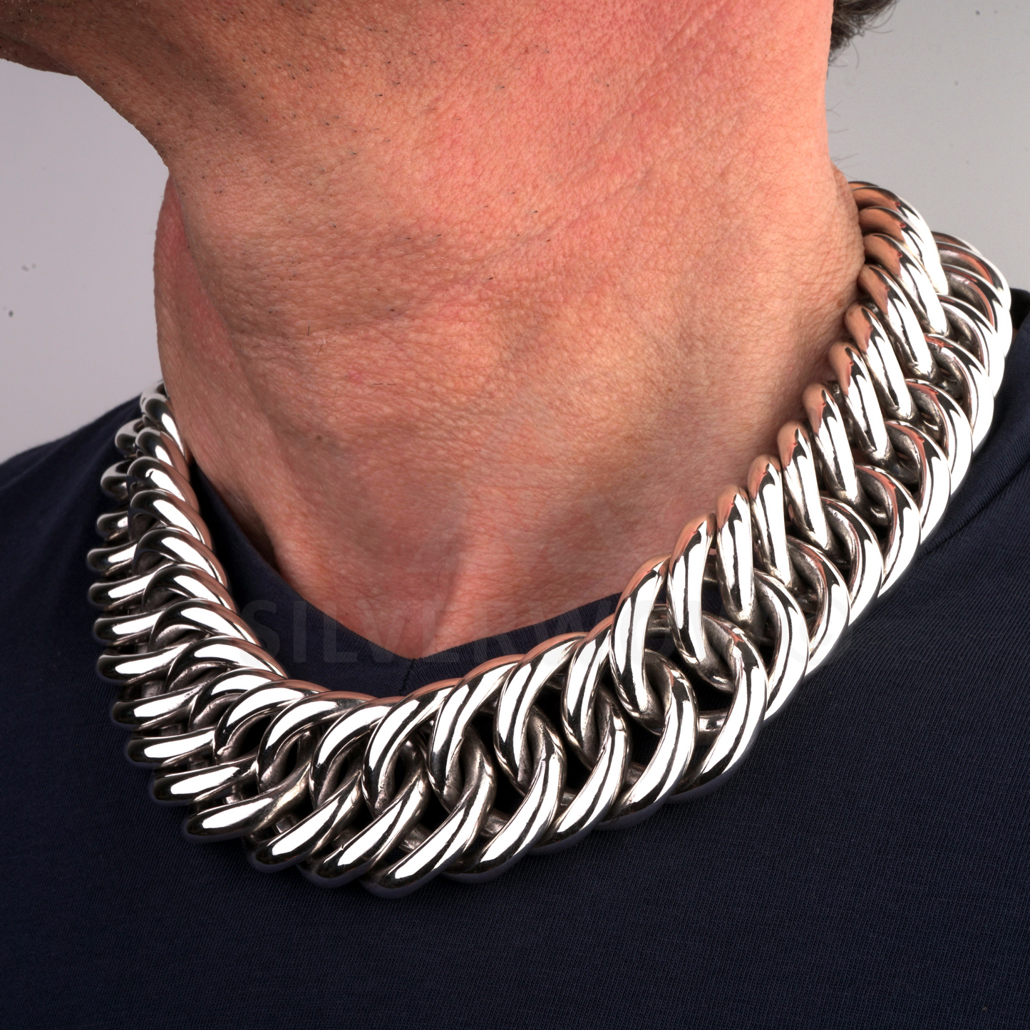 Hoop Link Necklace x 30mm Wide - SilverWow™