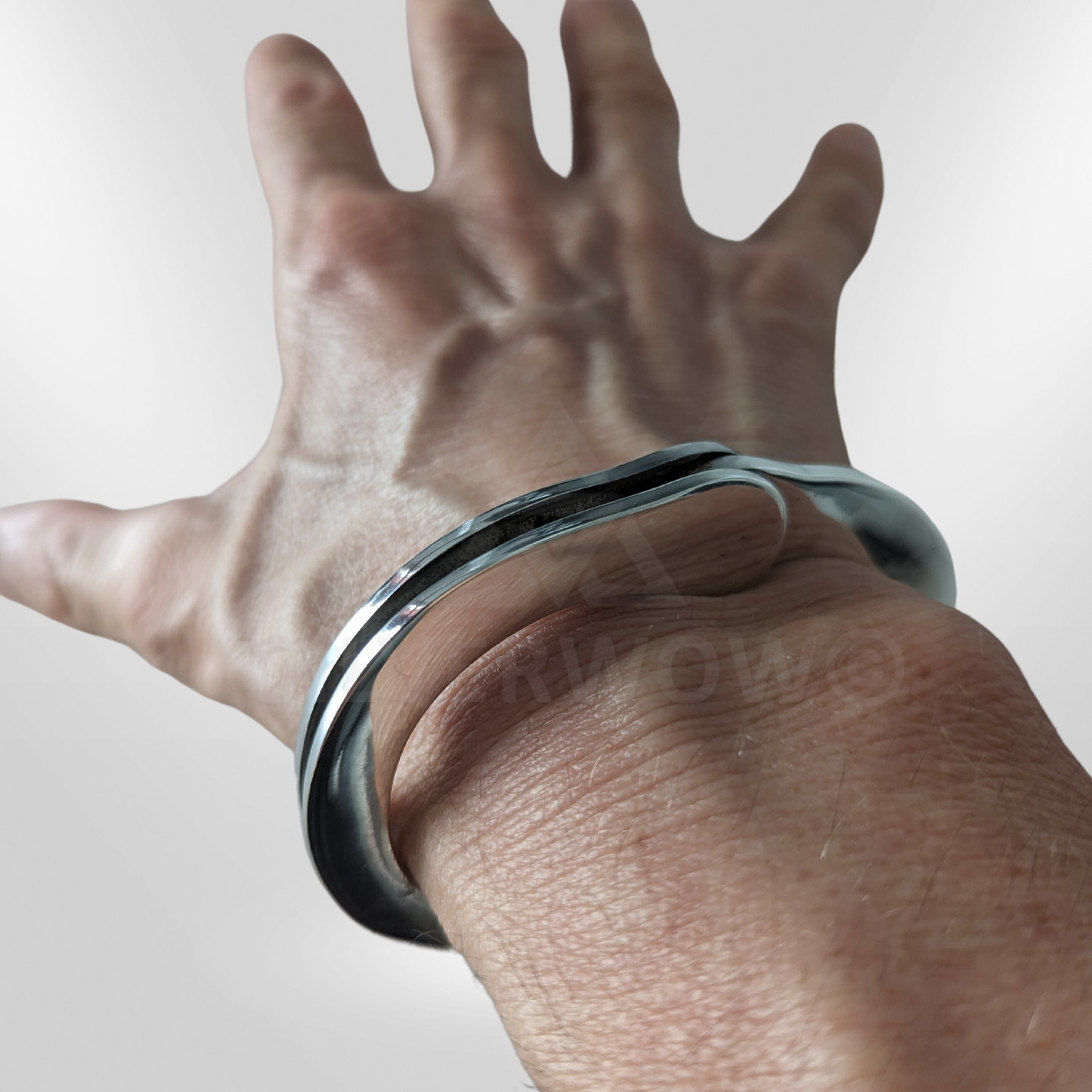Handcuffs Bracelet - Real HandCuff Look - 925 Solid Sterling Silver. - SilverWow™