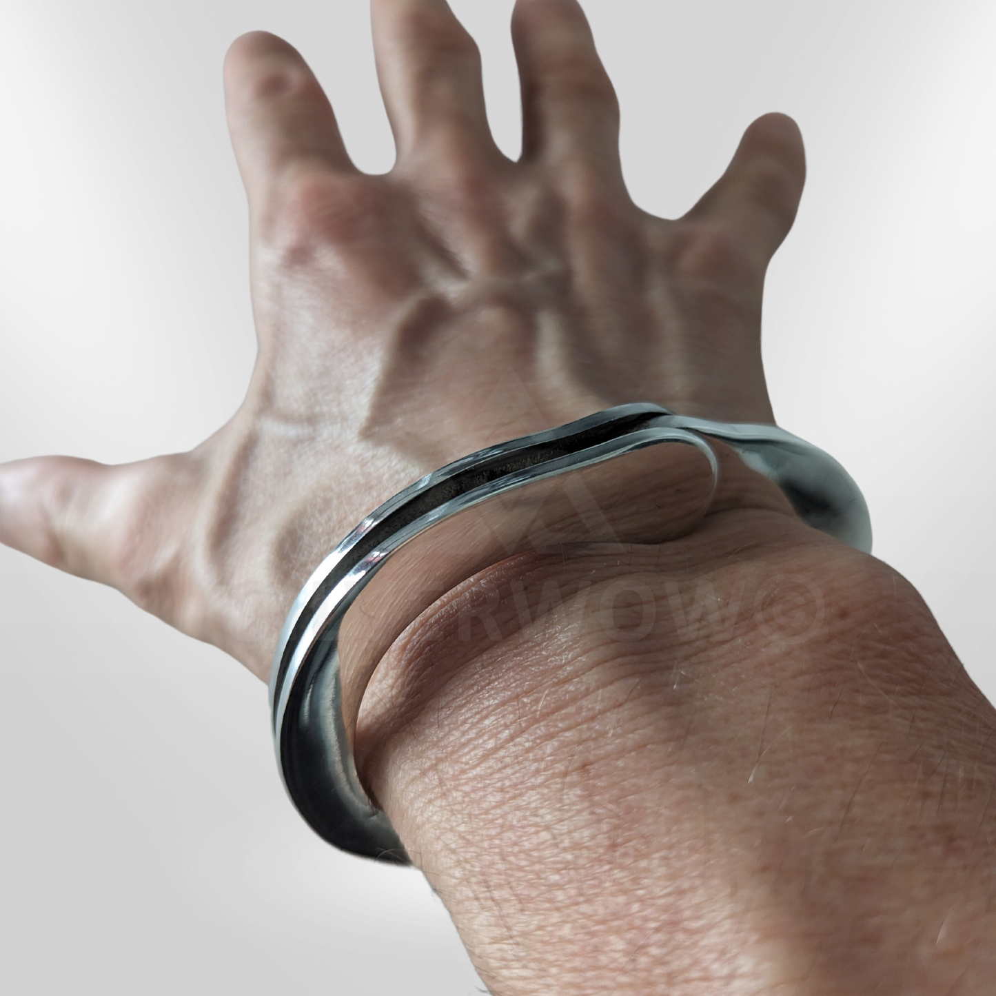 Handcuffs Bracelet - Real HandCuff Look - 925 Solid Sterling Silver.