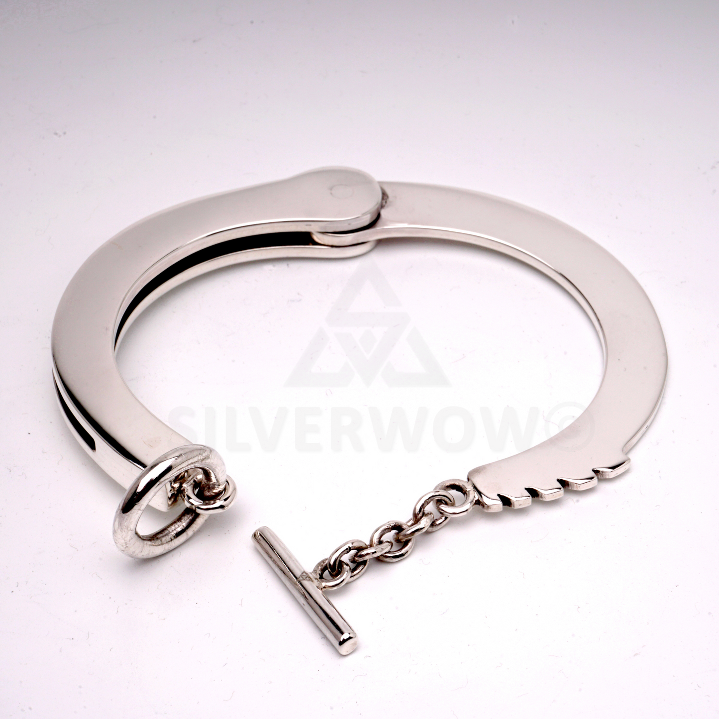 Handcuffs Bracelet - Real HandCuff Look - 925 Solid Sterling Silver. - SilverWow™