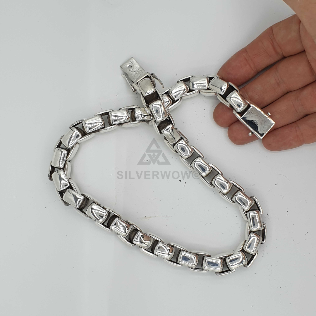 15mm Box Chain Silver Necklace