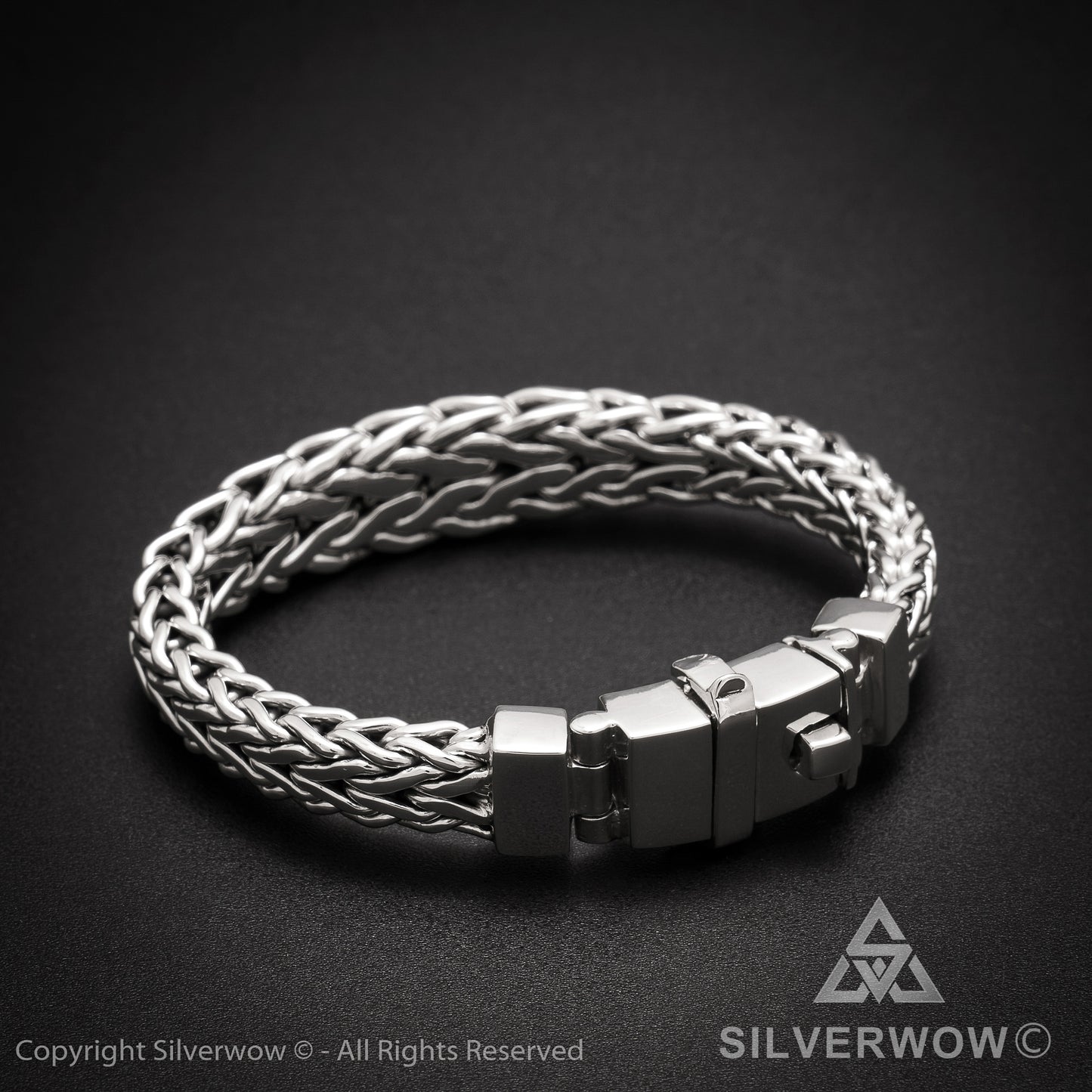 13mm Tapered Woven Bracelet - SilverWow™