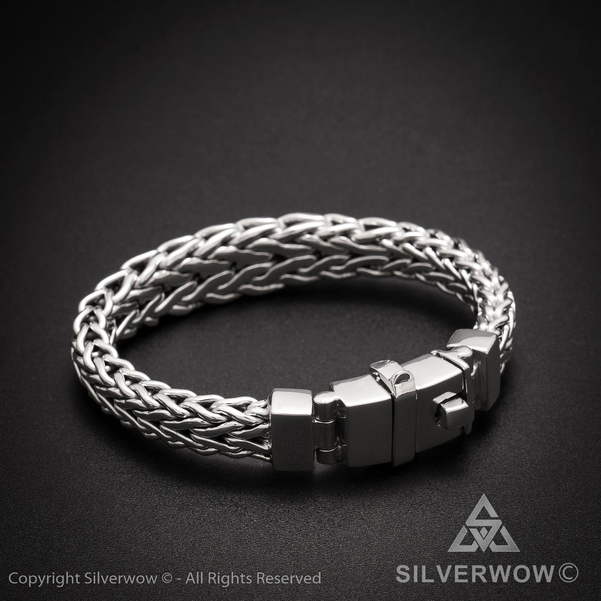 13mm Tapered Woven Bracelet - SilverWow™