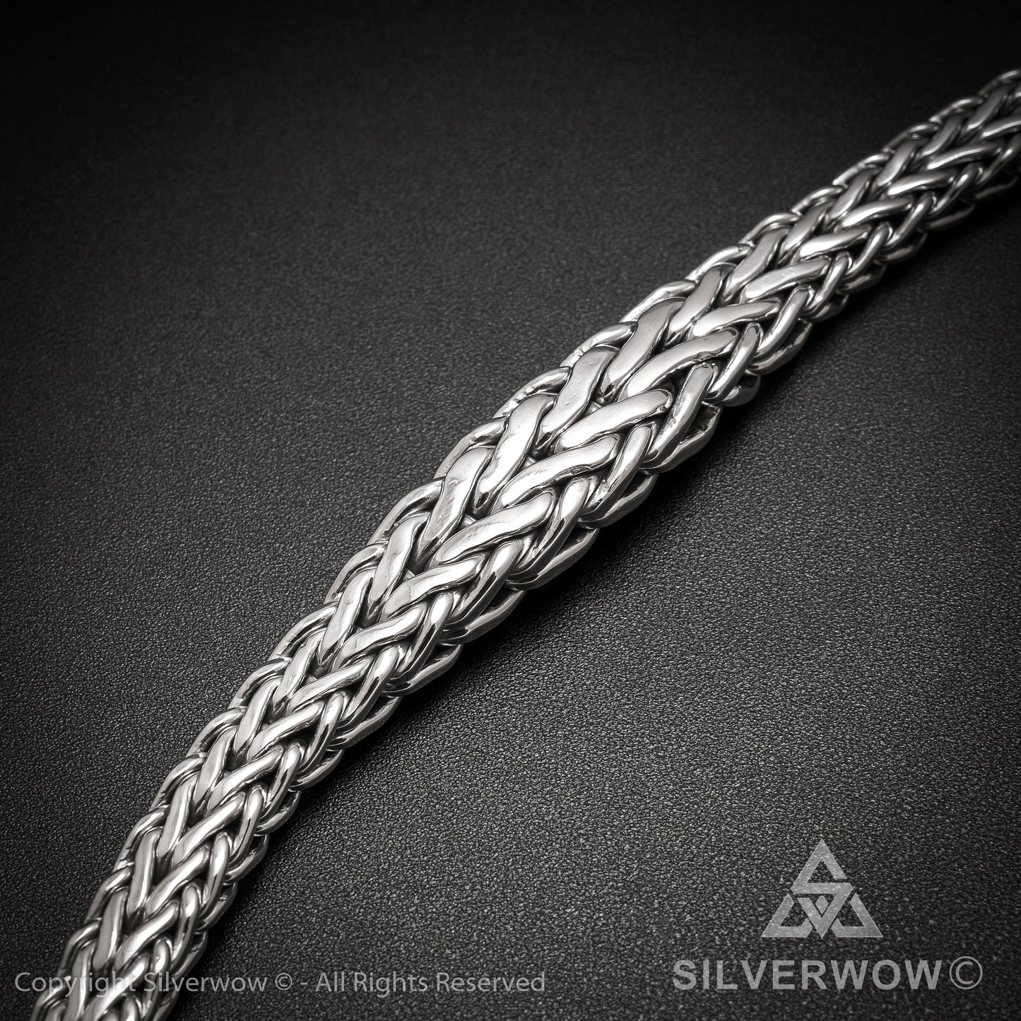 13mm Tapered Woven Bracelet - SilverWow™