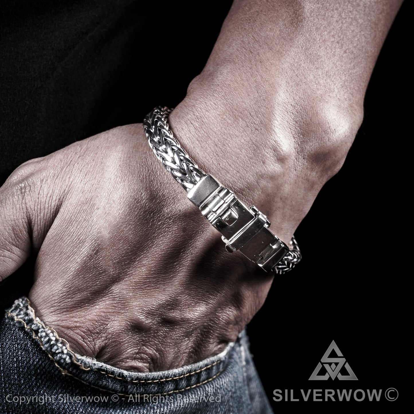 13mm Tapered Woven Bracelet - SilverWow™