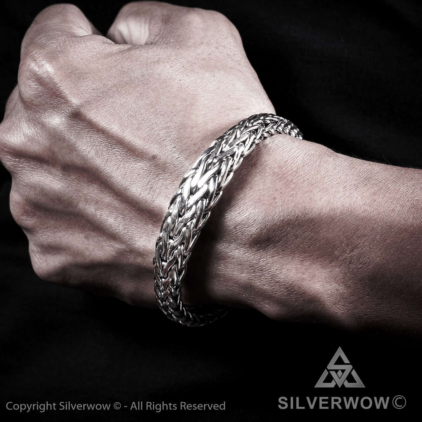 13mm Tapered Woven Bracelet - SilverWow™