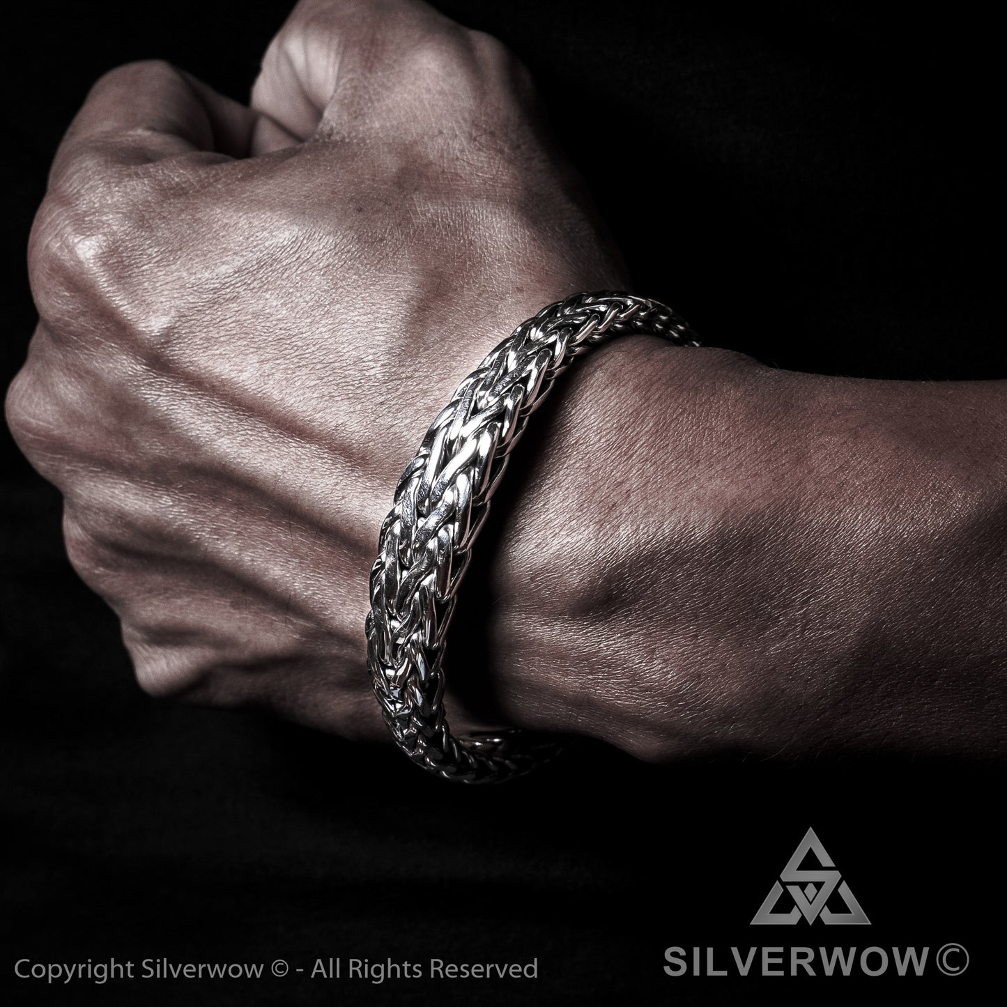 13mm Tapered Woven Bracelet - SilverWow™