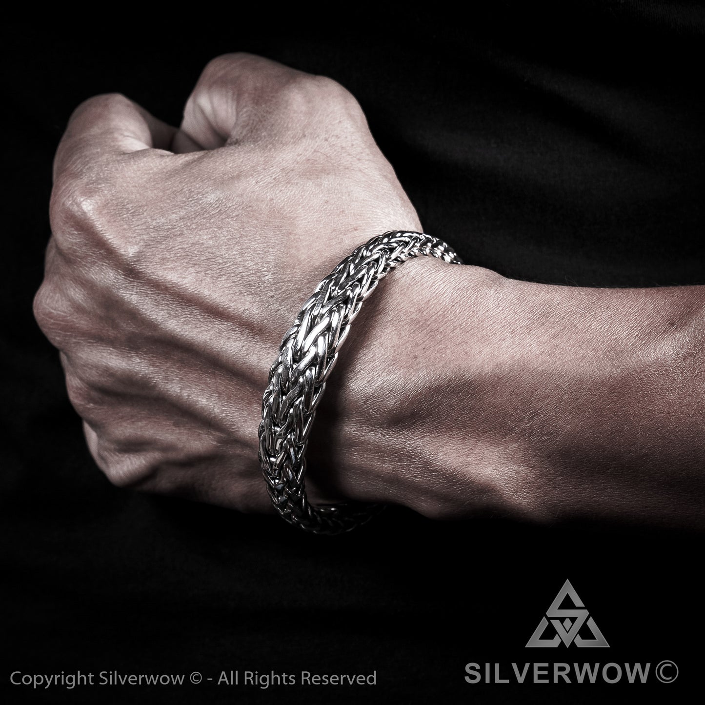 13mm Tapered Woven Bracelet - SilverWow™