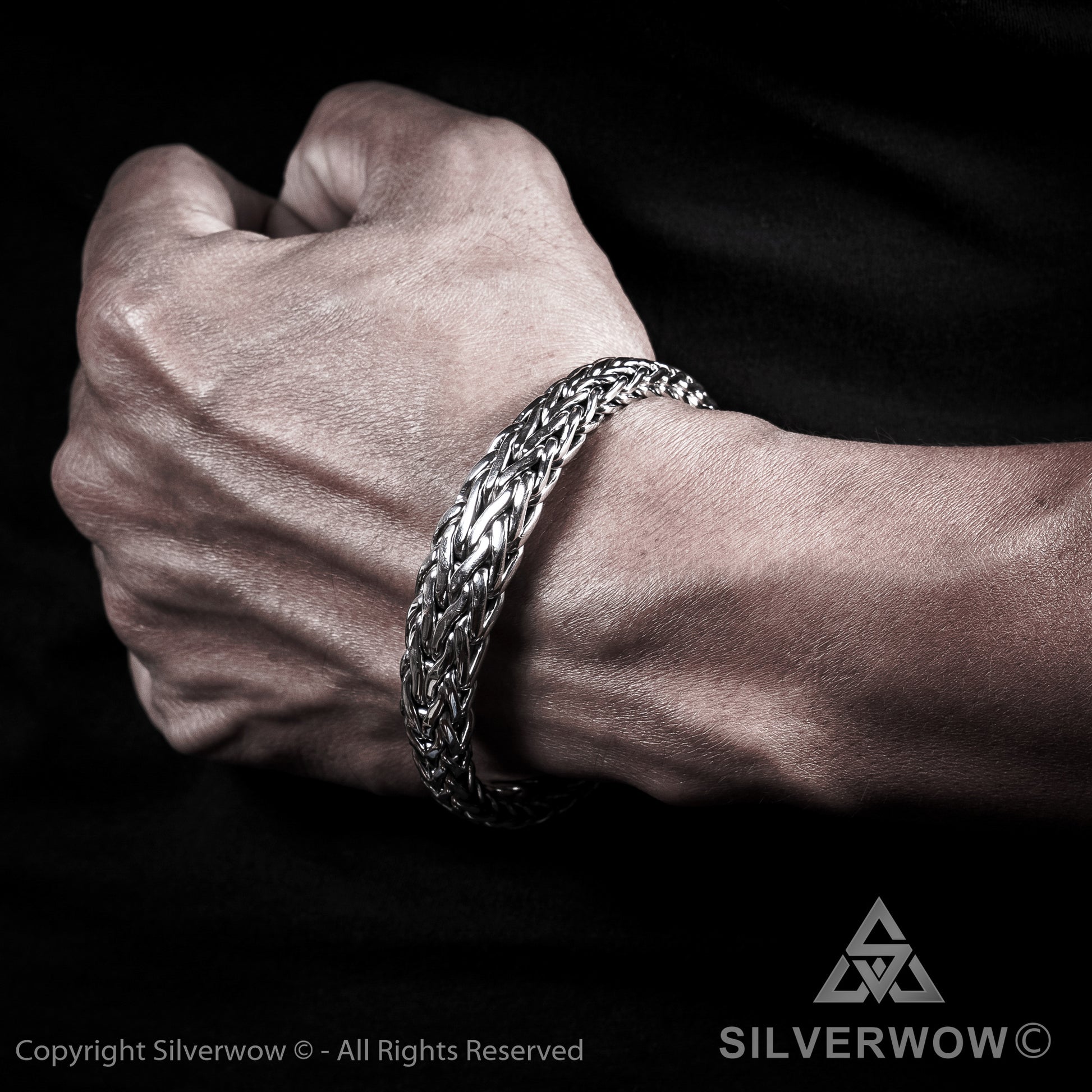 13mm Tapered Woven Bracelet - SilverWow™