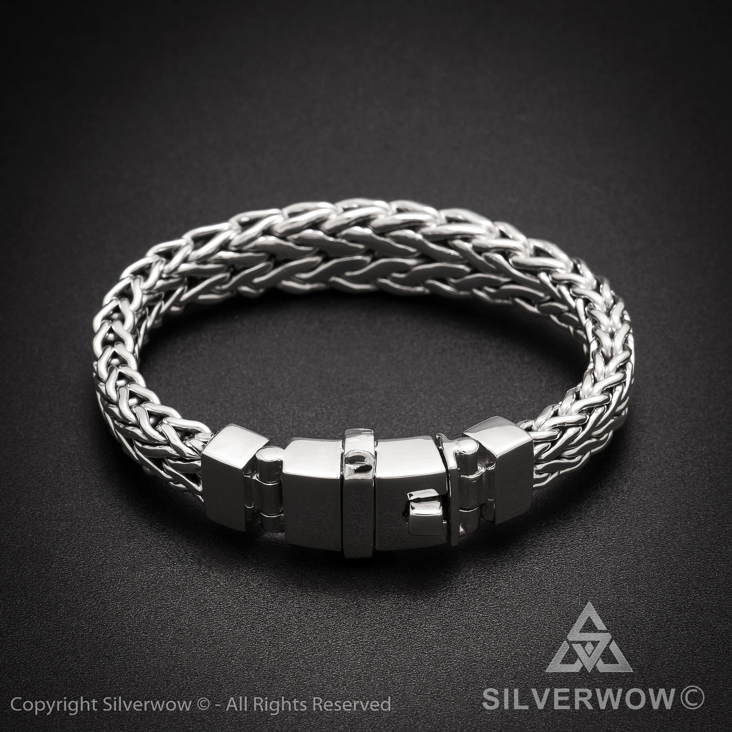 13mm Tapered Woven Bracelet - SilverWow™