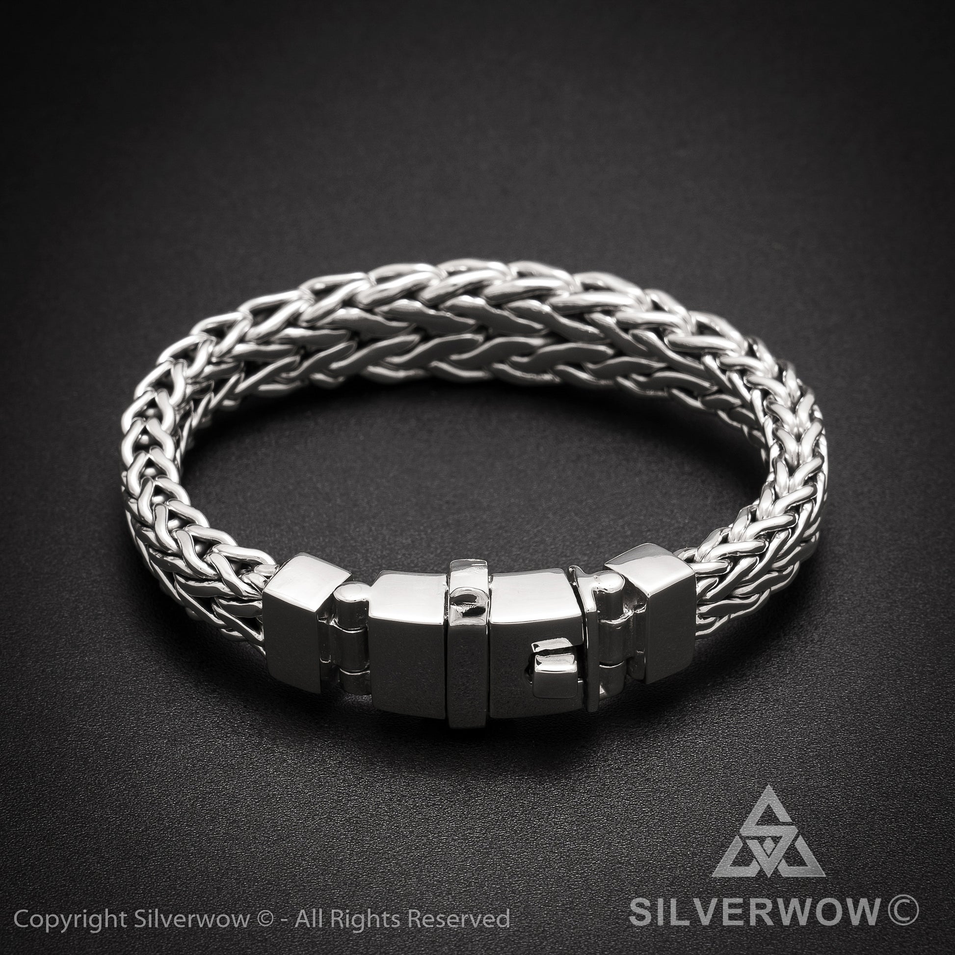 13mm Tapered Woven Bracelet - SilverWow™