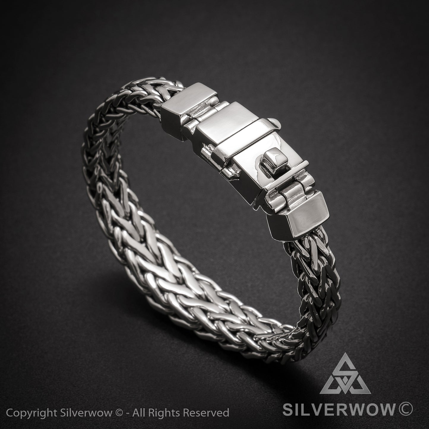 13mm Tapered Woven Bracelet - SilverWow™