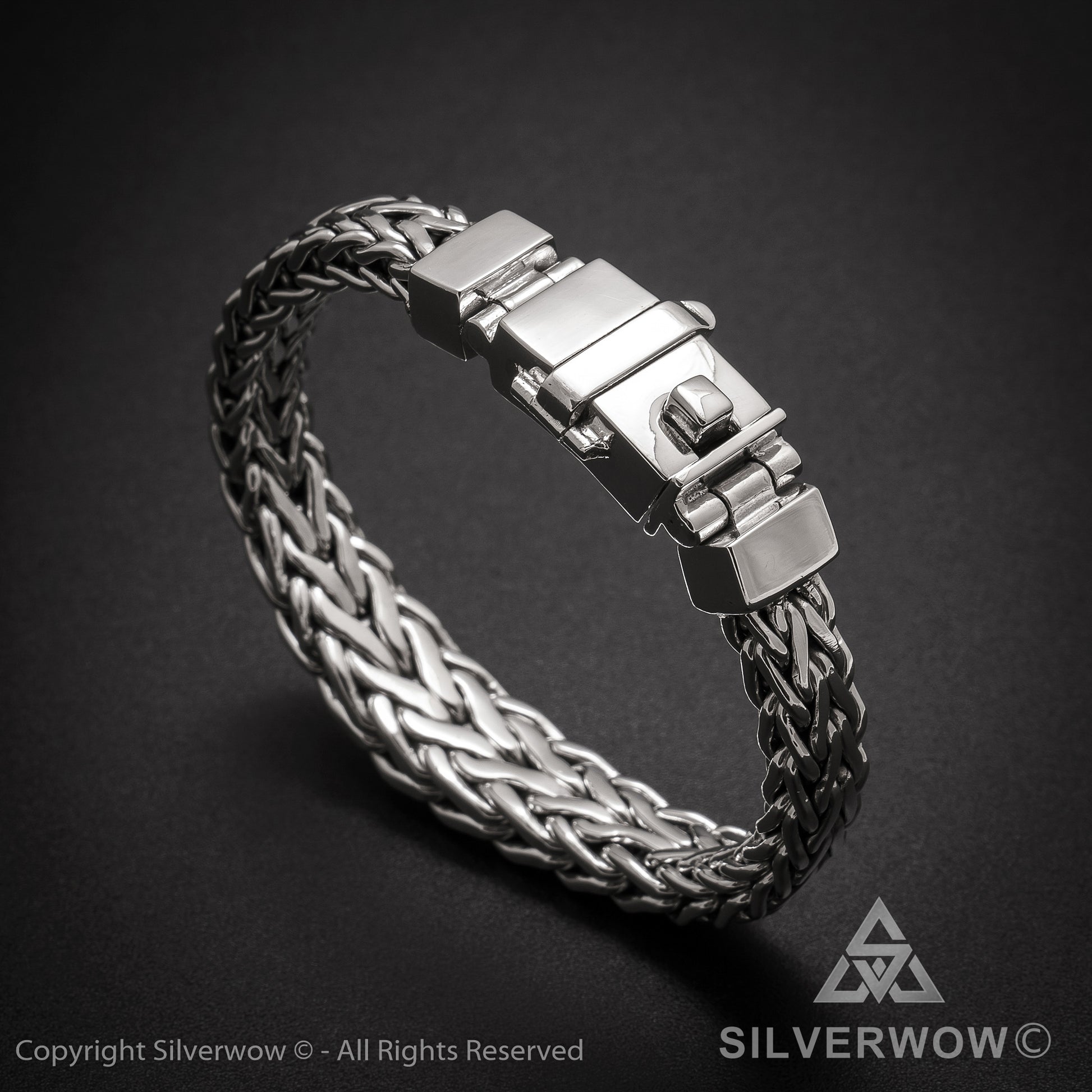 13mm Tapered Woven Bracelet - SilverWow™