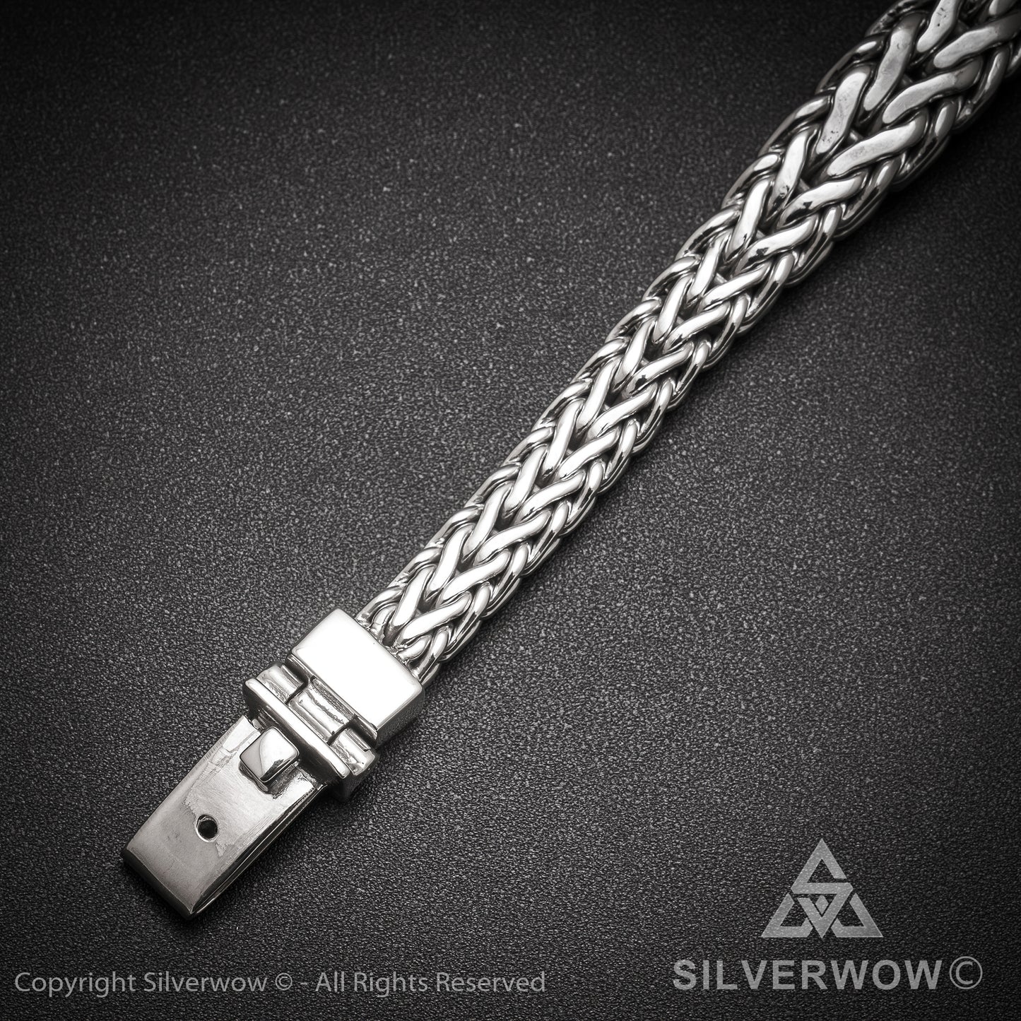 13mm Tapered Woven Bracelet - SilverWow™