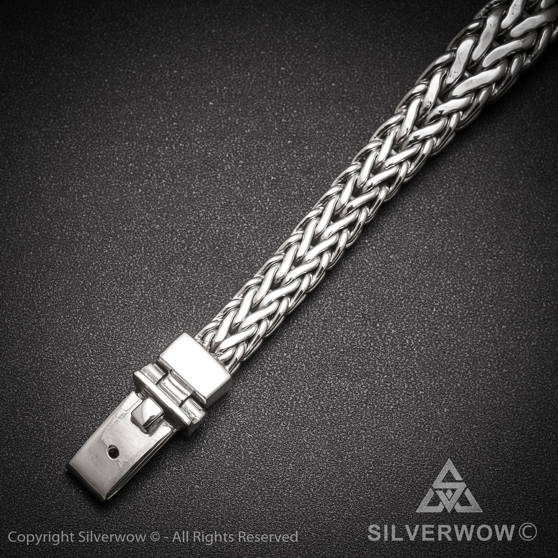 13mm Tapered Woven Bracelet - SilverWow™