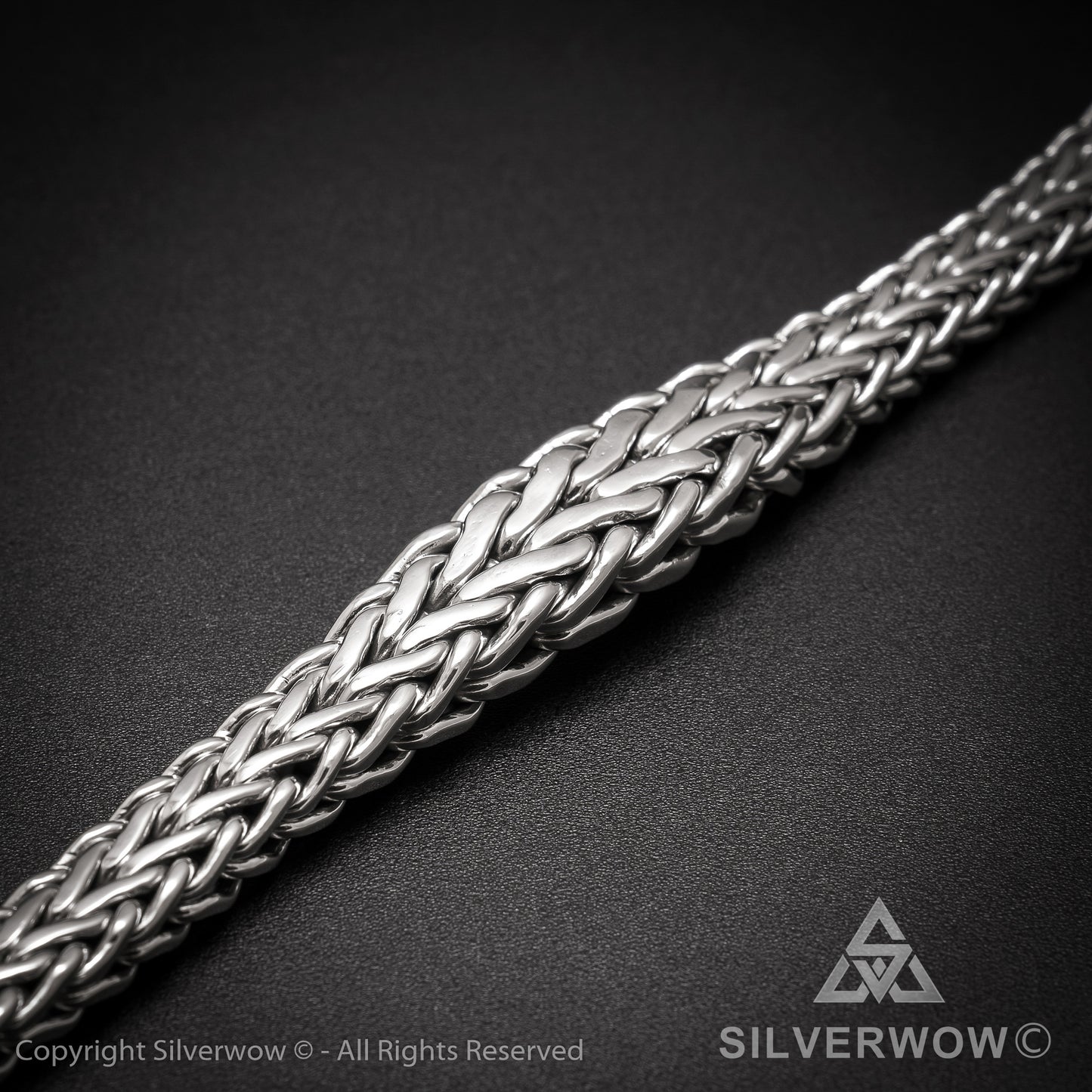 13mm Tapered Woven Bracelet - SilverWow™