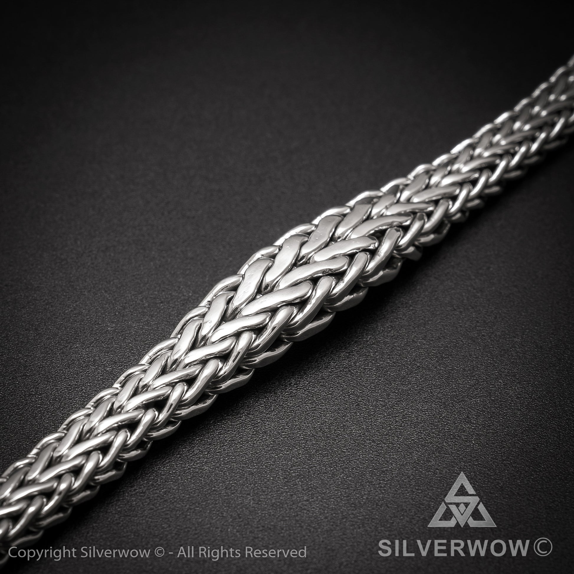 13mm Tapered Woven Bracelet - SilverWow™