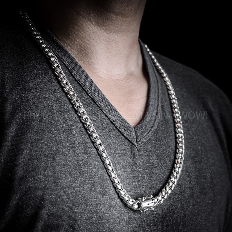 12mm Miami Cuban Link Chain Necklace - SilverWow™