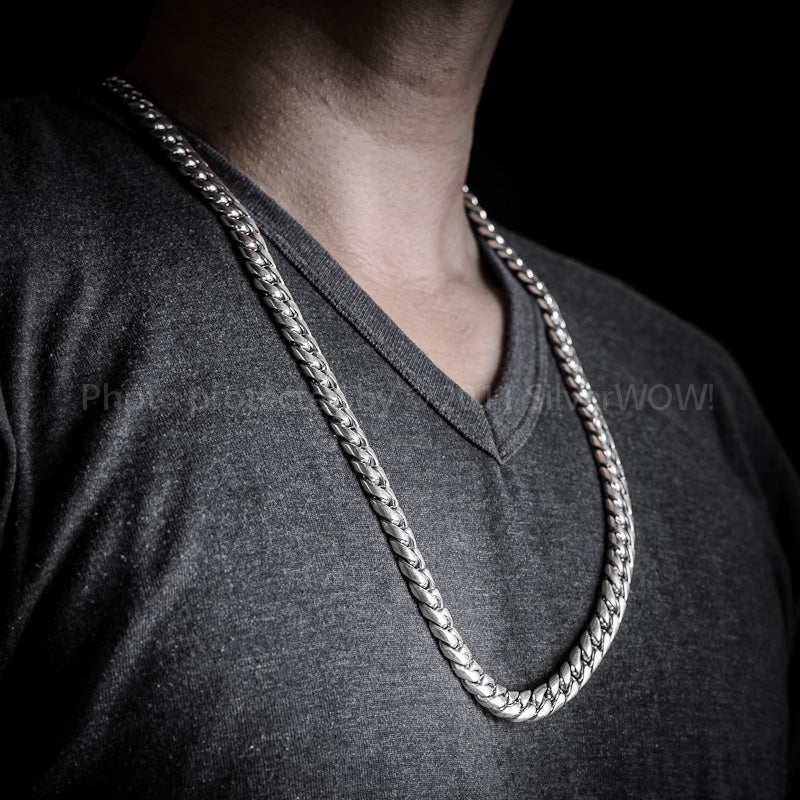12mm Miami Cuban Link Chain Necklace - SilverWow™