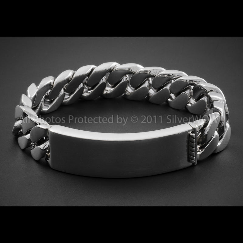 Mens Silver 20mm Identity ID Bracelet - SilverWow™