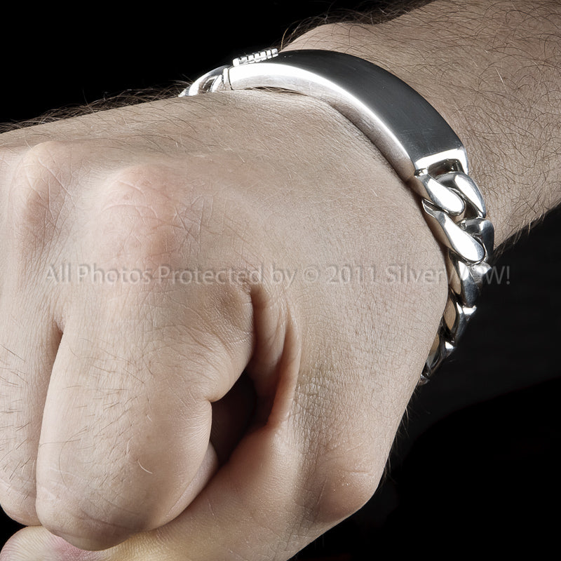 Mens Silver 15mm Identity / ID Bracelet - SilverWow™