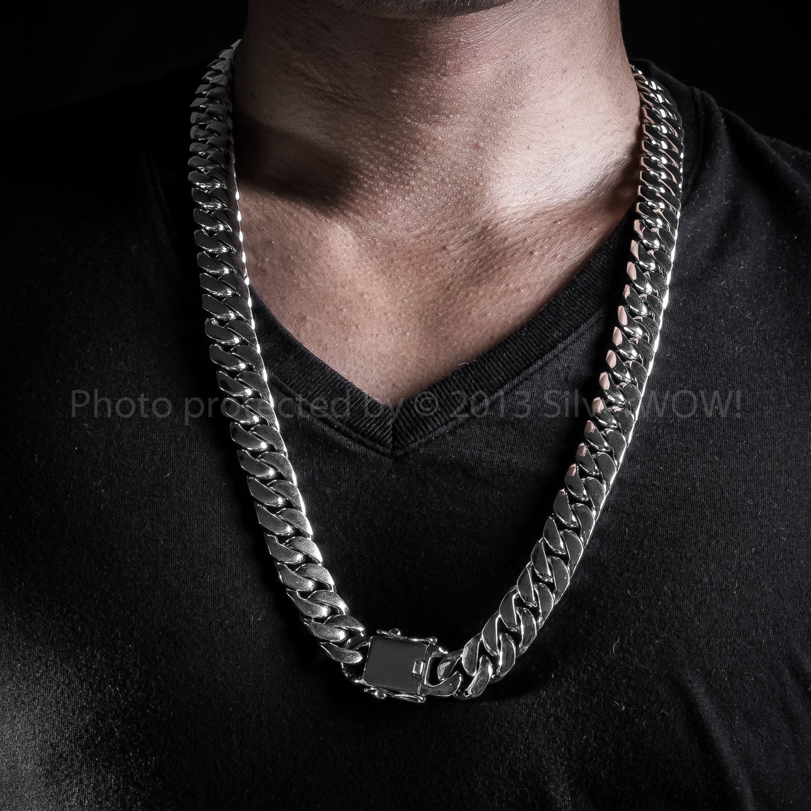 Miami Cuban Link Chain 15mm Wide 925 Sterling Silver 