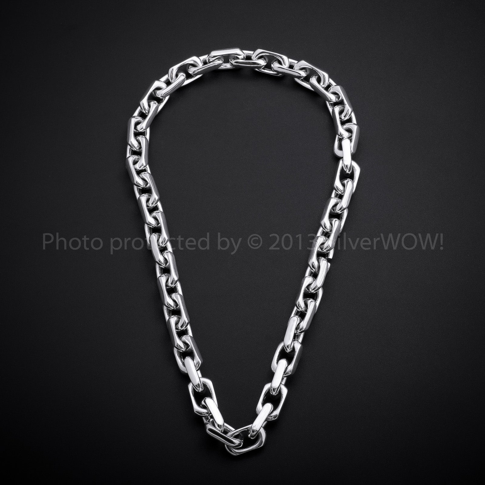 Chain Link Mens Necklace x 12mm Wide - SilverWow™
